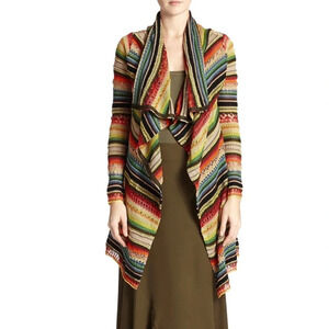 POLO Ralph Lauren Draped Cardigan Sweater Bright Serape Preppy Bohemian Small